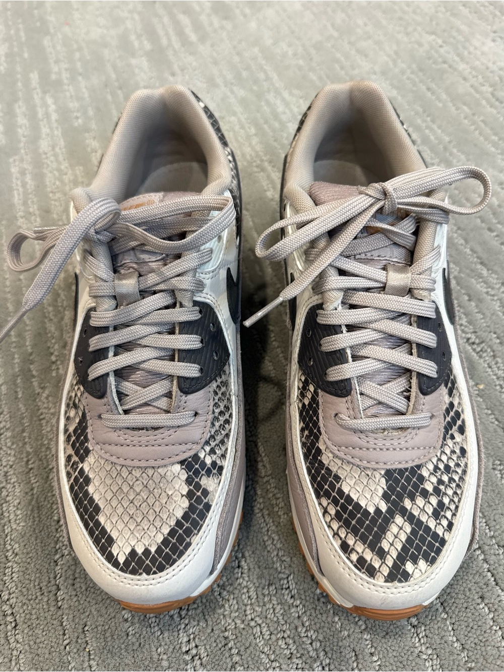 Nike Air Max 90 SE Tan Snakeskin HF1212-200 Sneakers Women's 7.5 - Picture 2 of 7